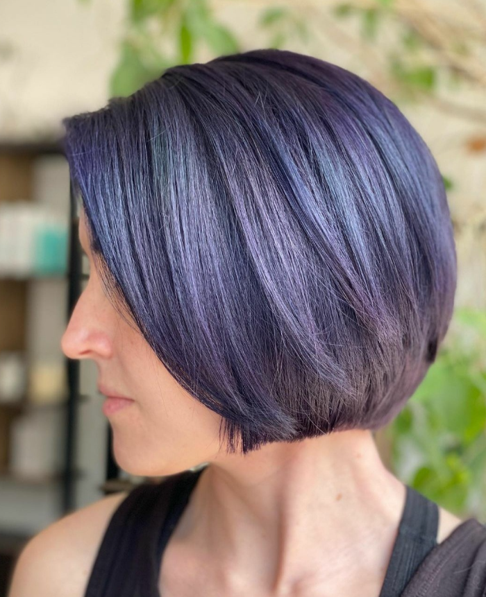 Violet editorial bob created at Good Beauty Chicago